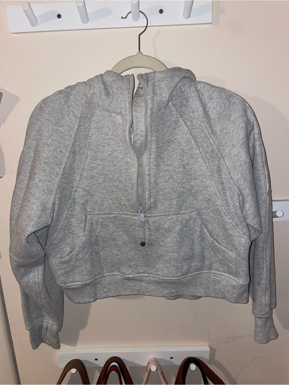 lululemon athletica Gray Embroidered Logo Hoodie